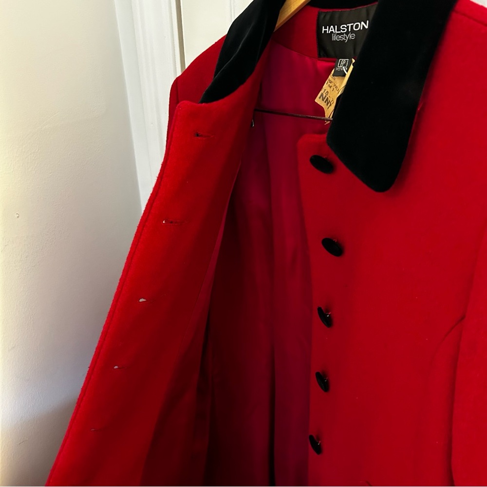 Stunning Red 100% Wool Full Length Coat